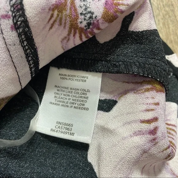 Free Press Black Floral Square Neck Blouse Top - Picture 3 of 4